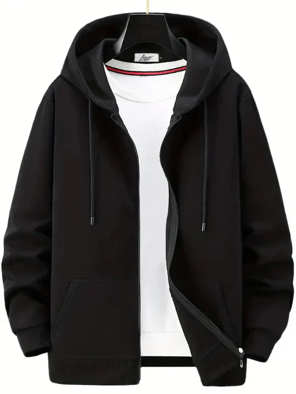Sweat-shirt à capuche zippé avec poches avant