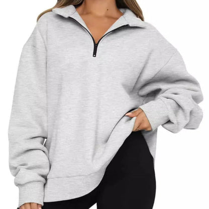 Robe grande taille Coton doux Col montant Fermeture courte