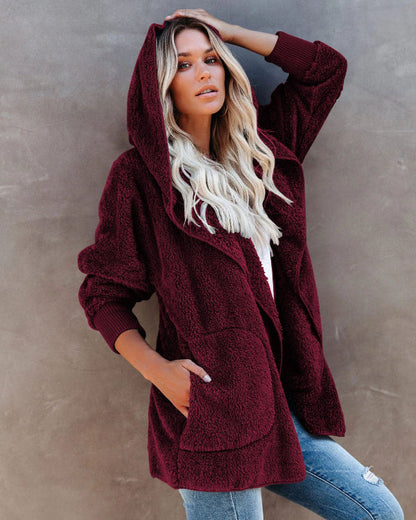 Gilet Teddy confortable pour femme avec capuche Grandes tailles
