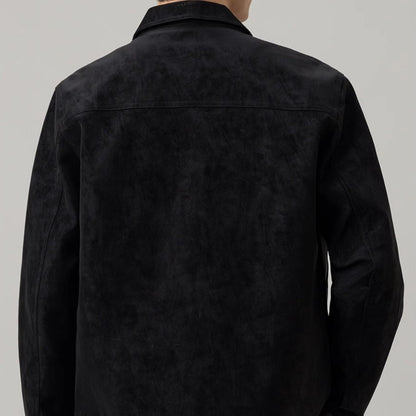 Herren Lederjacke Mit Wildleder Optik - IdealeKleiden