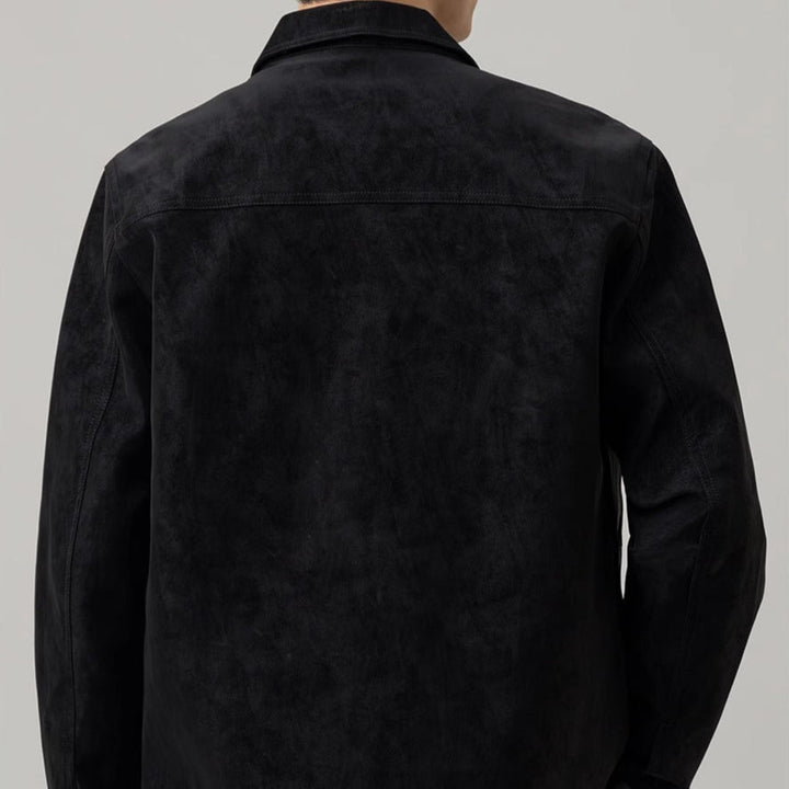Herren Lederjacke Mit Wildleder Optik - IdealeKleiden