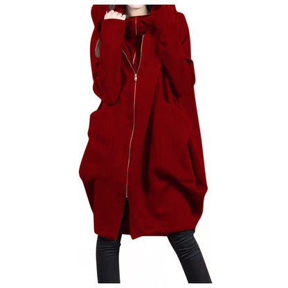 Manteau oversize femme à capuche doux