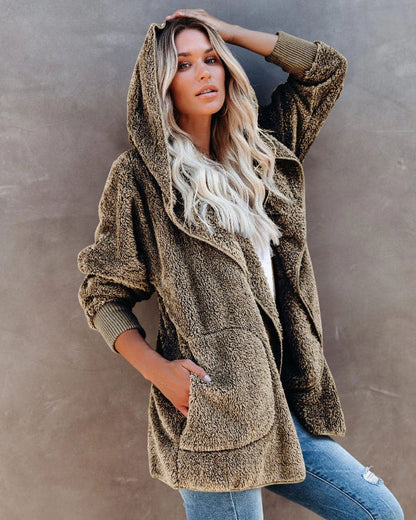 Gilet Teddy confortable pour femme avec capuche Grandes tailles
