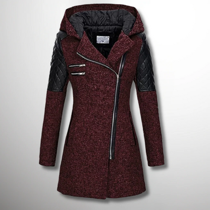 Veste d'hiver femme, coupe cintrée avec capuche