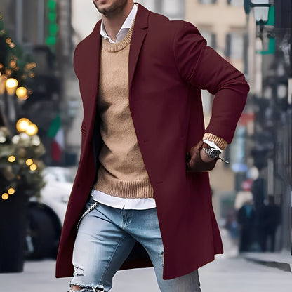 Trench-coat élégant pour homme à col revers