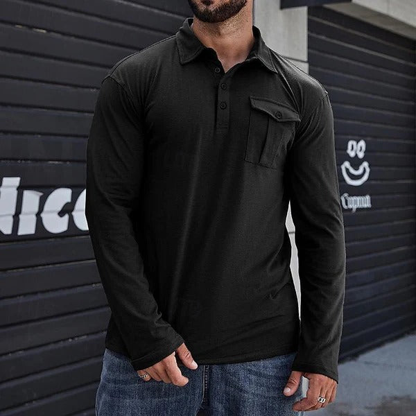 Herren Hemd Slim Fit Langarm Baumwolle Stehkragen - IdealeKleiden