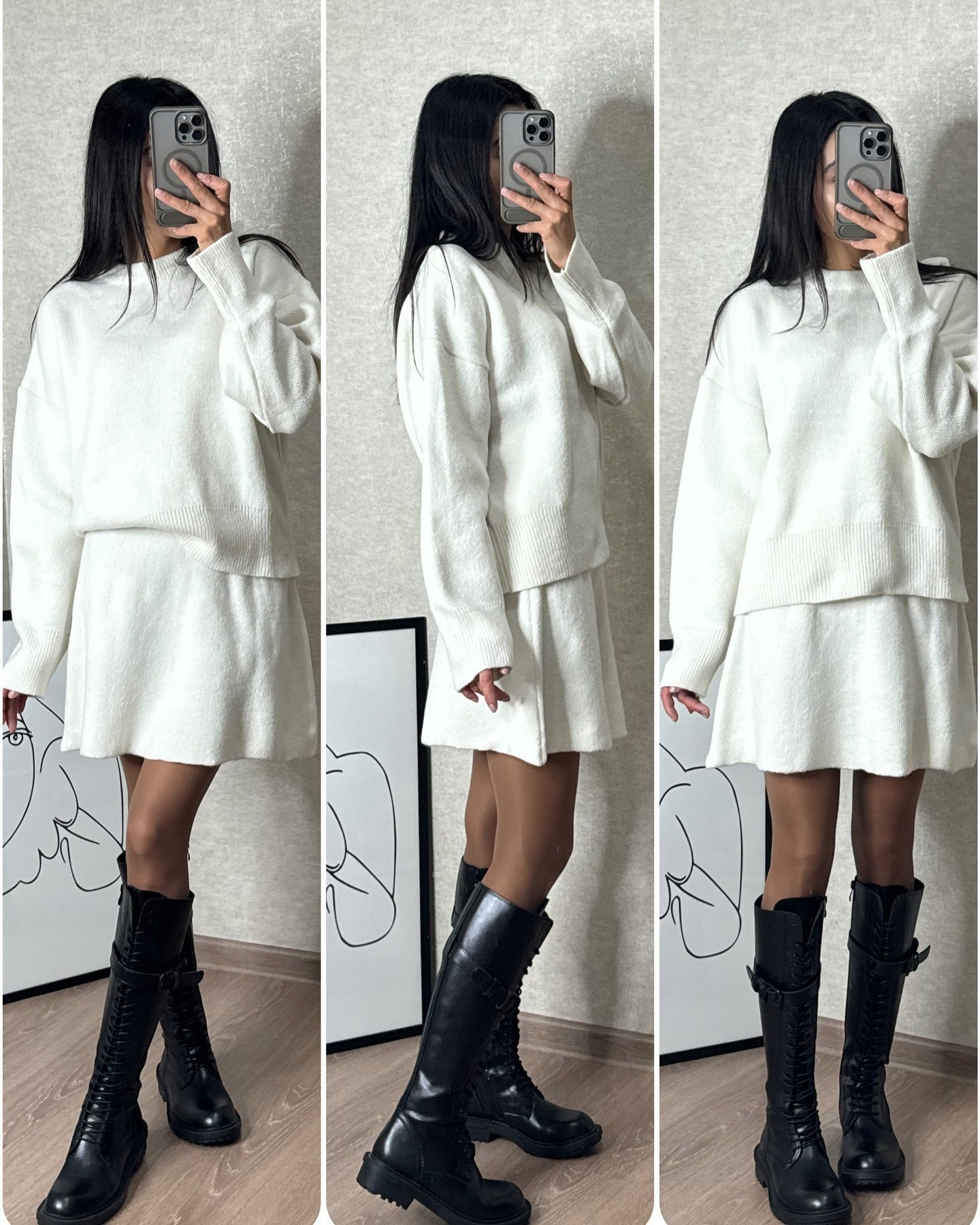 Tenue tricotée automne hiver mode élégante