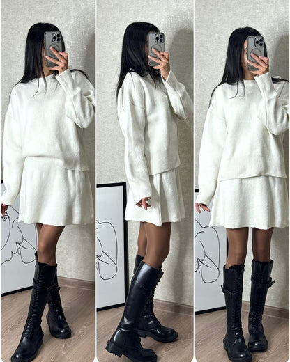 Tenue tricotée automne hiver mode élégante