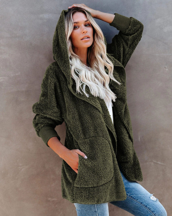 Gilet Teddy confortable pour femme avec capuche Grandes tailles