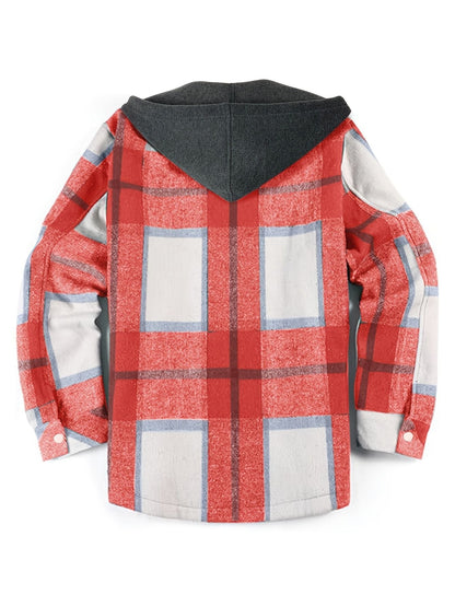 Veste à carreaux à capuche tendance pour hommes