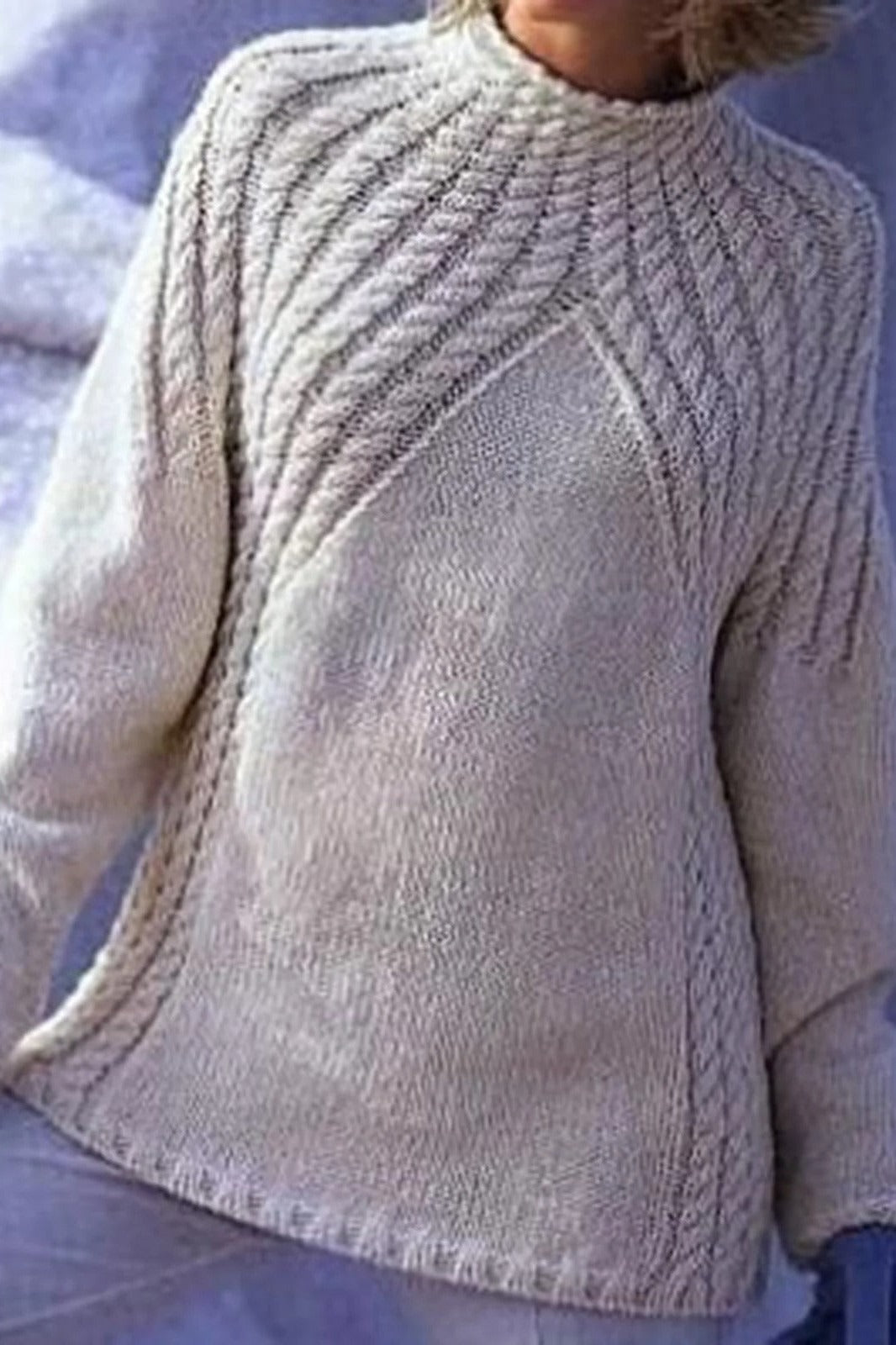 Warme Winterkleidung Übergröße Rippstrick Hoher Kragen - IdealeKleiden