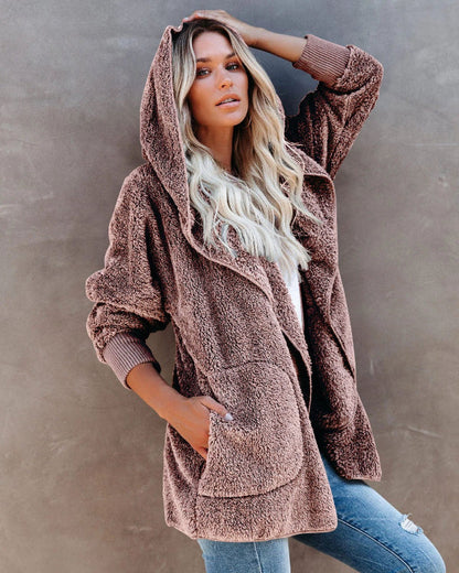 Gilet Teddy confortable pour femme avec capuche Grandes tailles