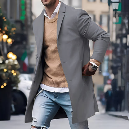Trench-coat élégant pour homme à col revers