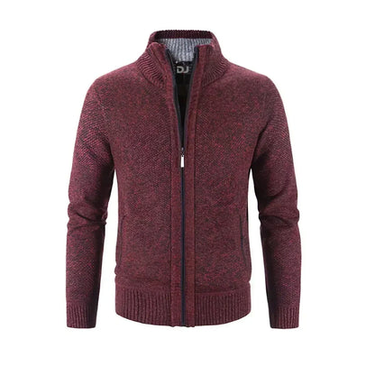 Cardigan coupe ajustée tricot en laine bord-côte design moderne