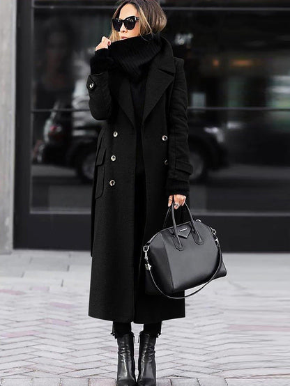 Élégant manteau en laine pour femme, ajusté