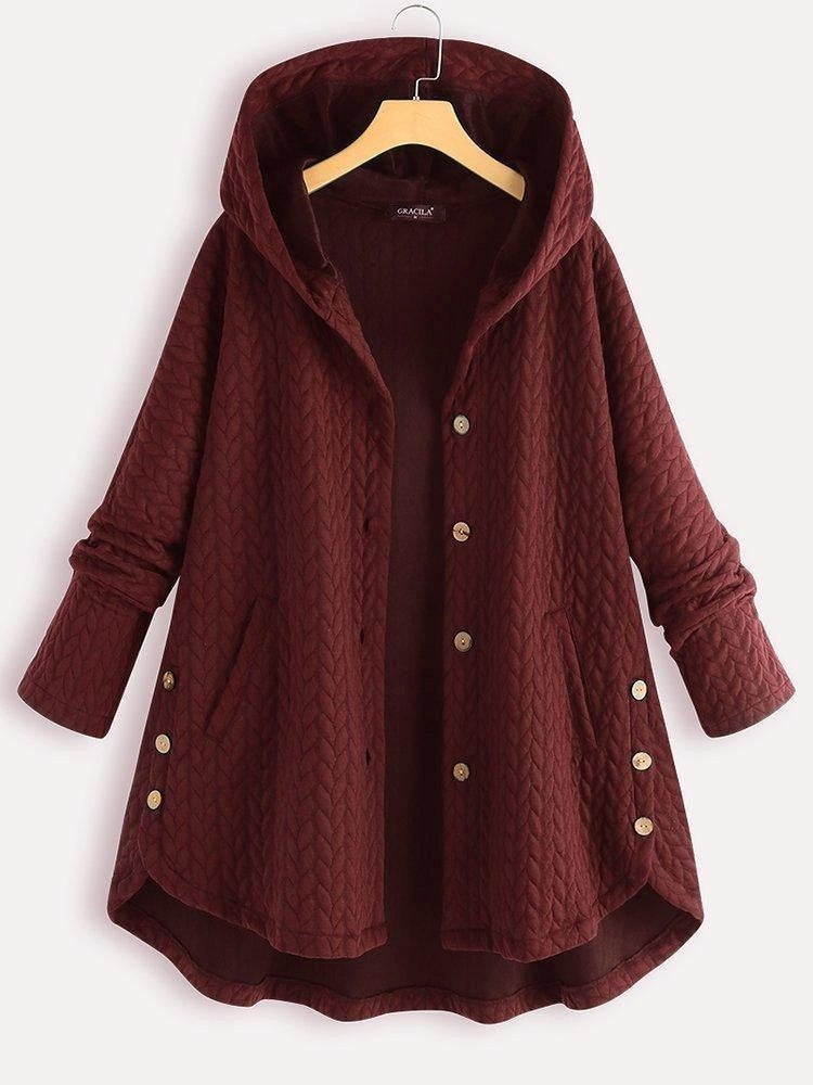Manteau d'hiver femme, coupe trapèze, gilet matelassé, boutonnage