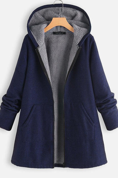 Manteau femme oversized capuche doublé polaire