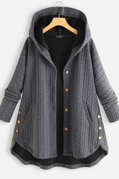 Manteau d'hiver femme, coupe trapèze, gilet matelassé, boutonnage