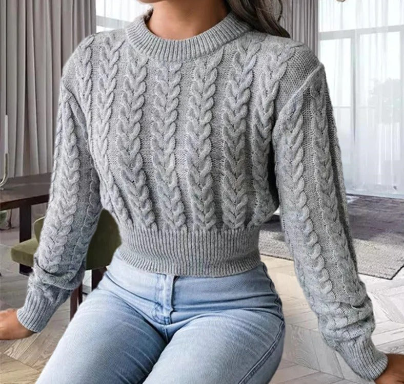 Robe tricotée élégante Classique Douce Motif torsadé
