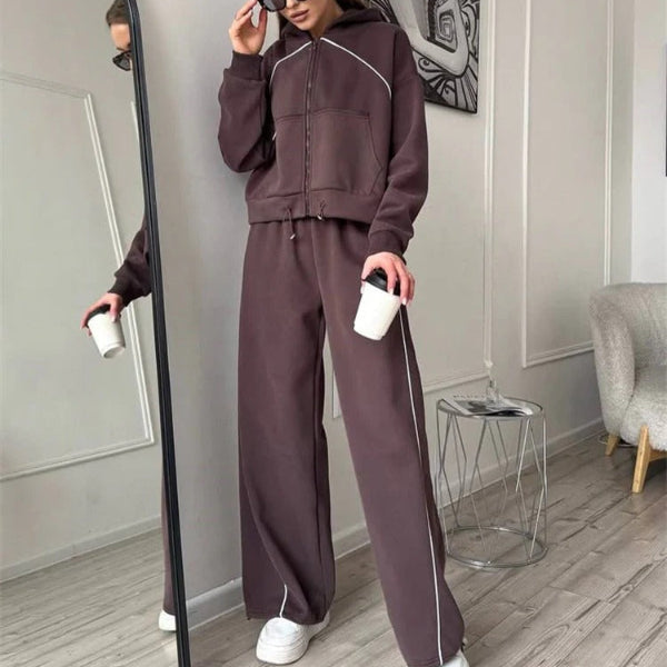 Ensemble sweat à capuche et pantalon grande taille en coton coupe confort