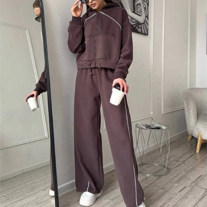 Ensemble sweat à capuche et pantalon grande taille en coton coupe confort