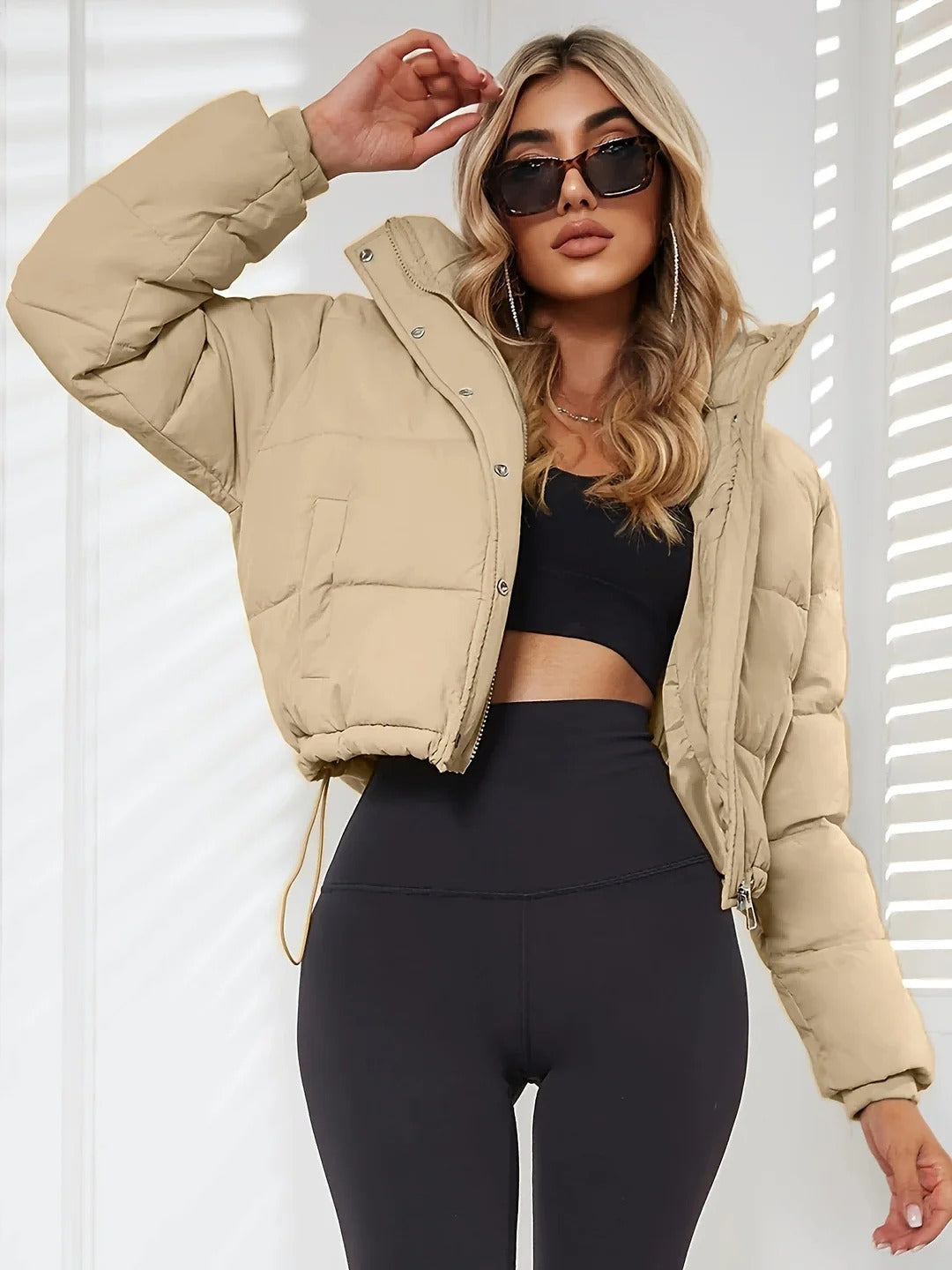 Doudoune chaude capuche oversize femme