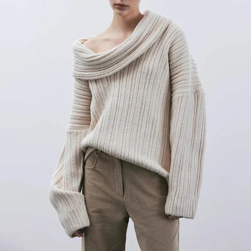 Pull oversize doux à épaules dénudées