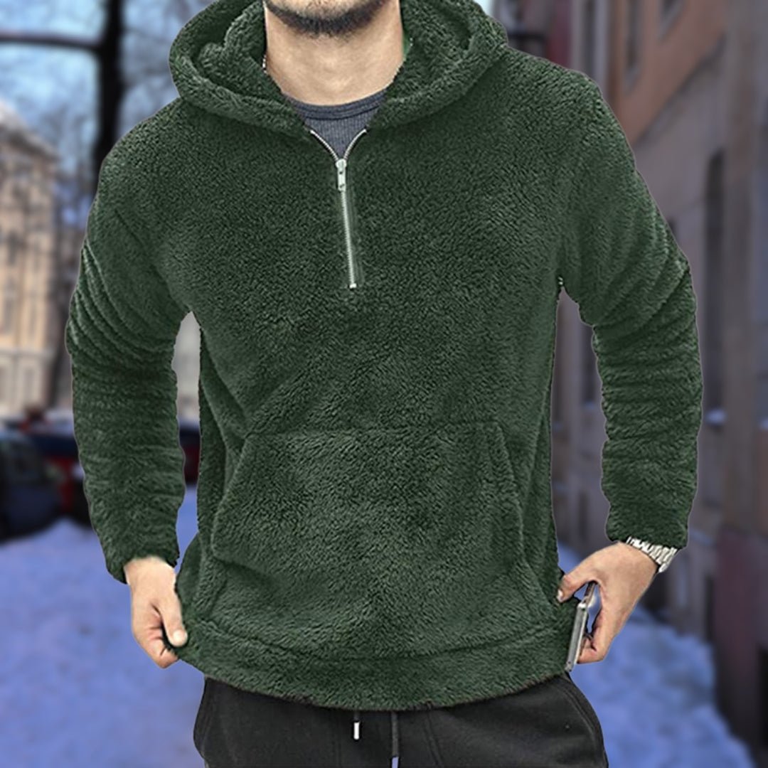 Sweat à capuche en peluche homme chaud