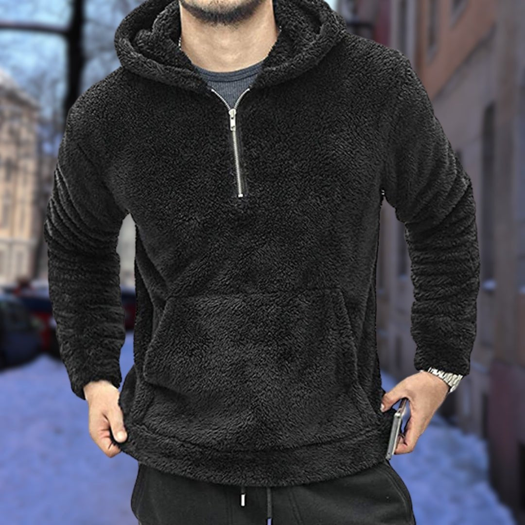 Sweat à capuche en peluche homme chaud