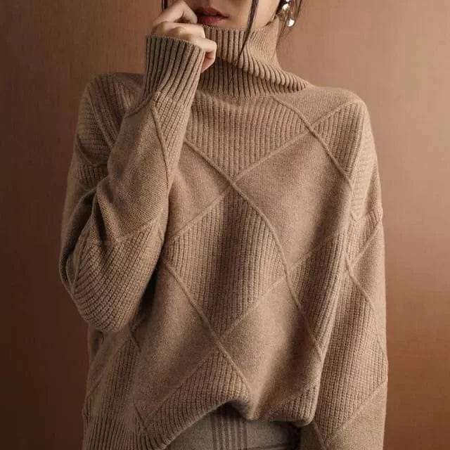 Pullovers élégants pour femmes, conception à col roulé côtelé