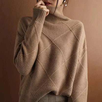 Pullovers élégants pour femmes, conception à col roulé côtelé