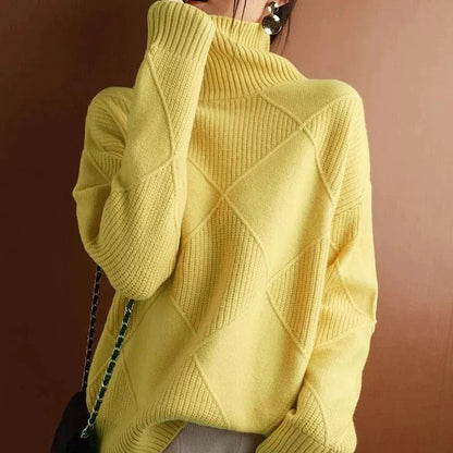 Pullovers élégants pour femmes, conception à col roulé côtelé