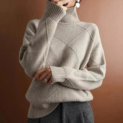Pullovers élégants pour femmes, conception à col roulé côtelé