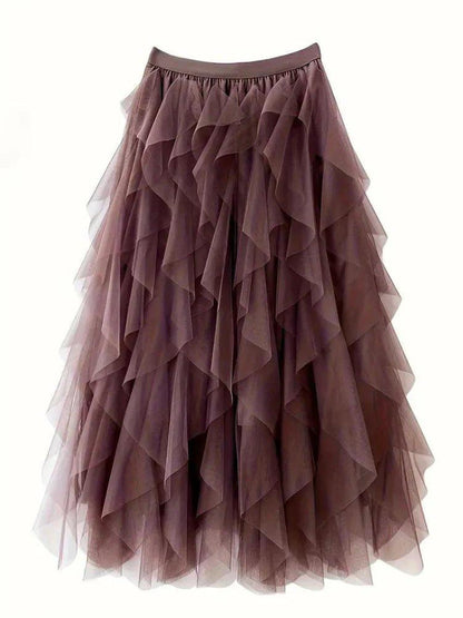Jupe mi-longue femme tulle élégante