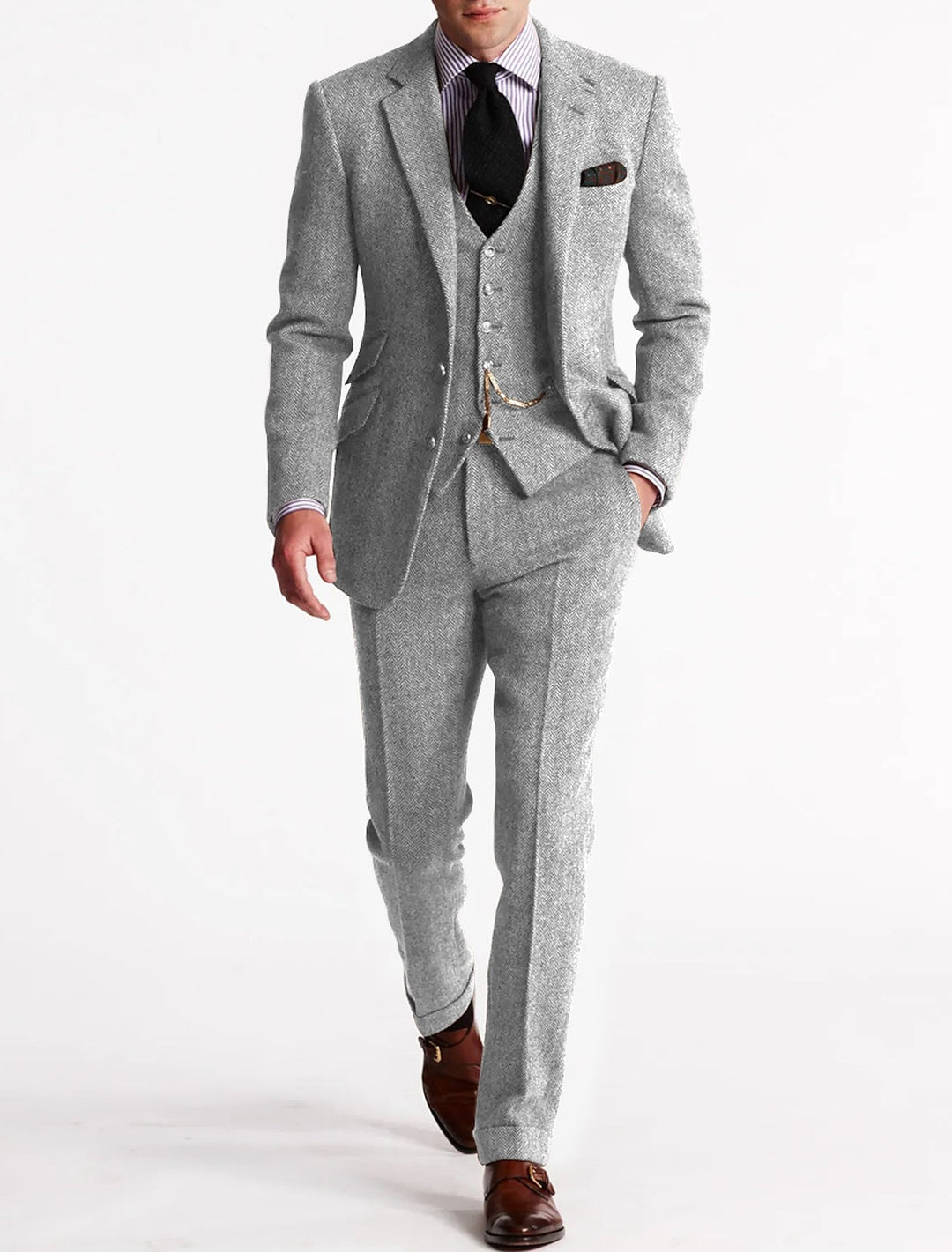 Ensemble de costume 3 pièces élégant pour homme