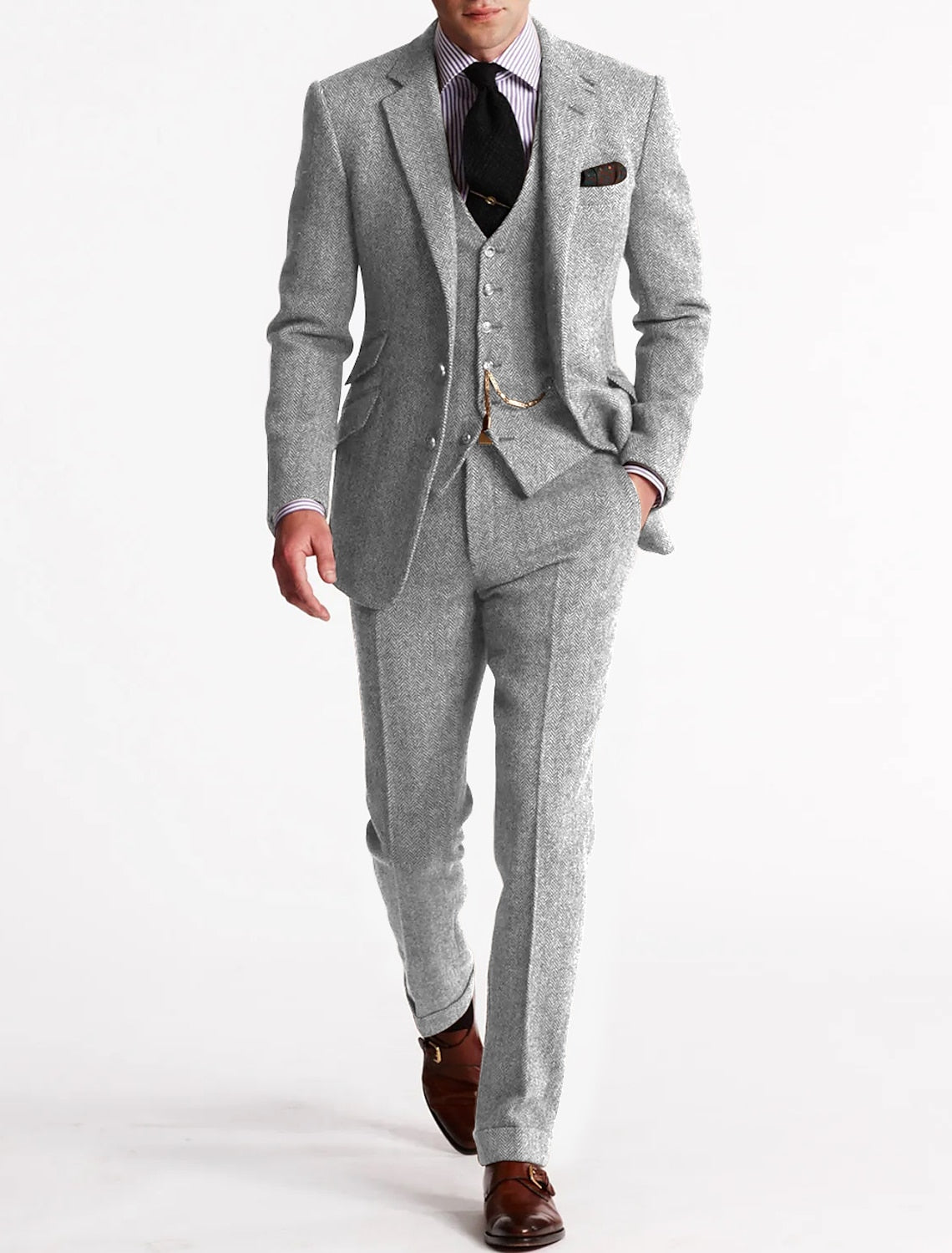 Ensemble de costume 3 pièces élégant pour homme