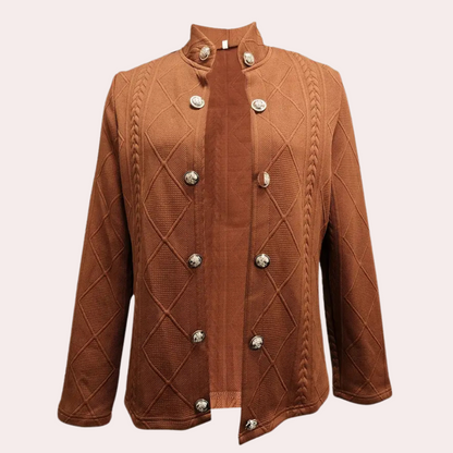 Élégant manteau d'hiver pour femme avec boutons