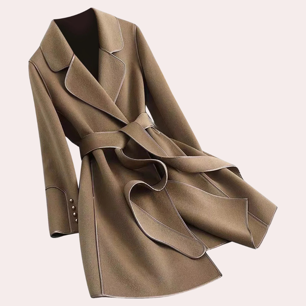 Manteau d'hiver élégant pour femme avec ceinture