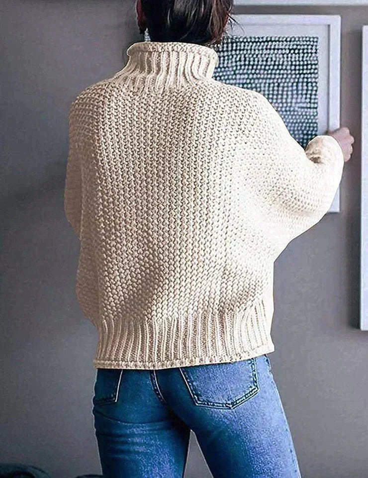 Strickpullover Damen Rollkragen Chunky Style - IdealeKleiden