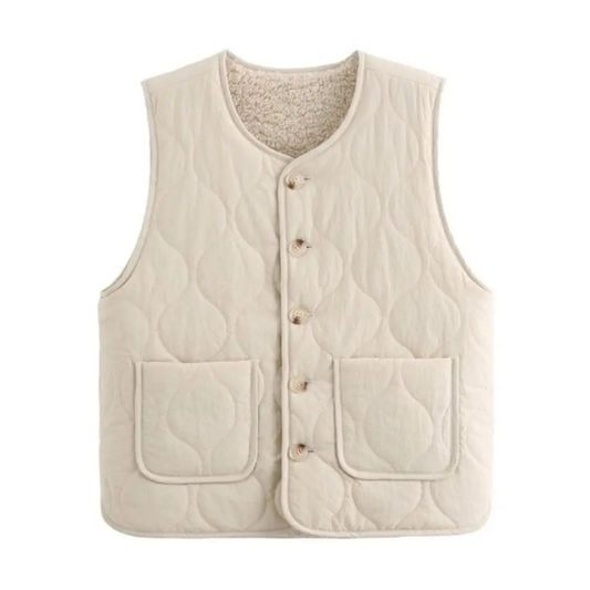 Praktische Knopfweste Damen Reversibel - IdealeKleiden