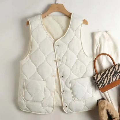 Gilet boutonnée pratique réversible pour femme