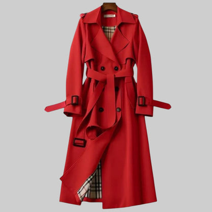 Trench-coat élégant pour femme avec ceinture hiver