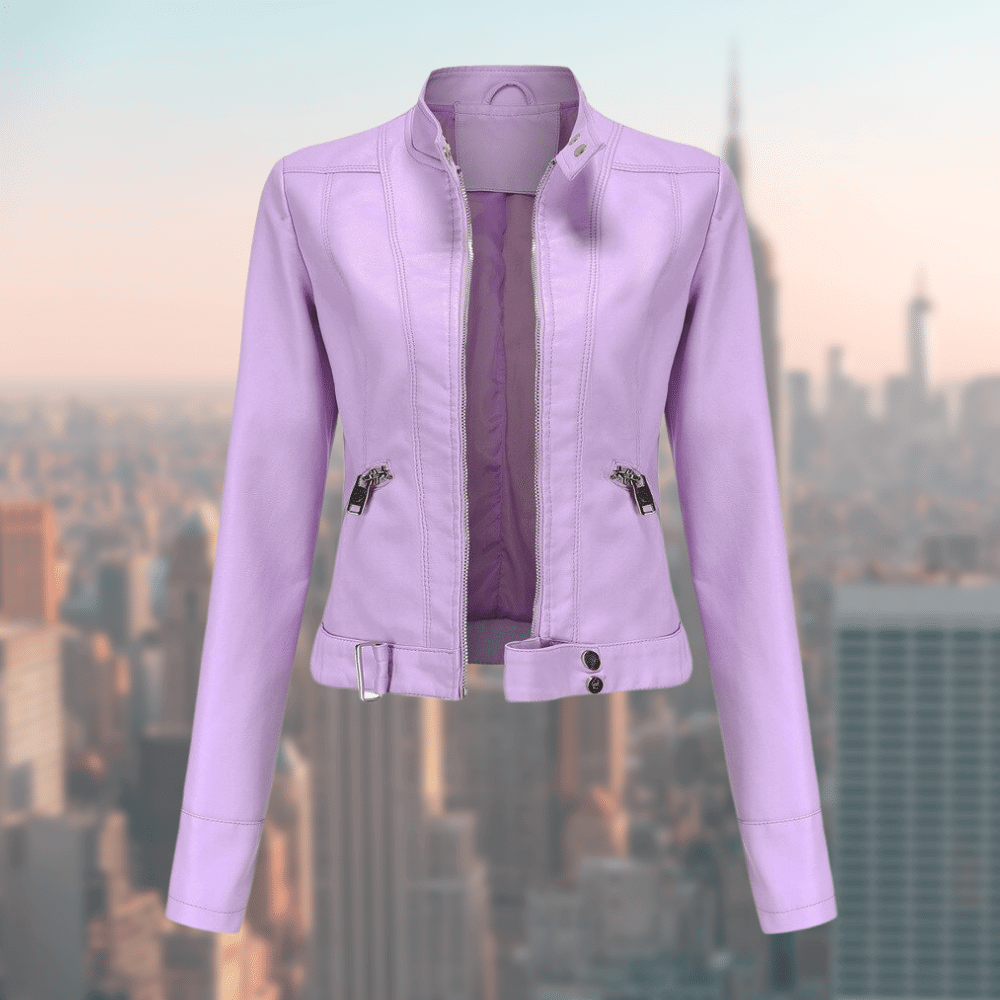 Élégante veste en cuir pour femme, stylée et robuste