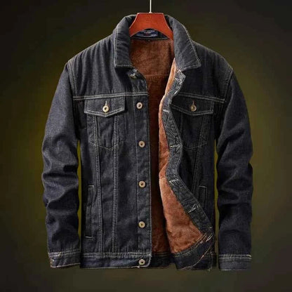 Veste en jean pour homme, doublée chaude