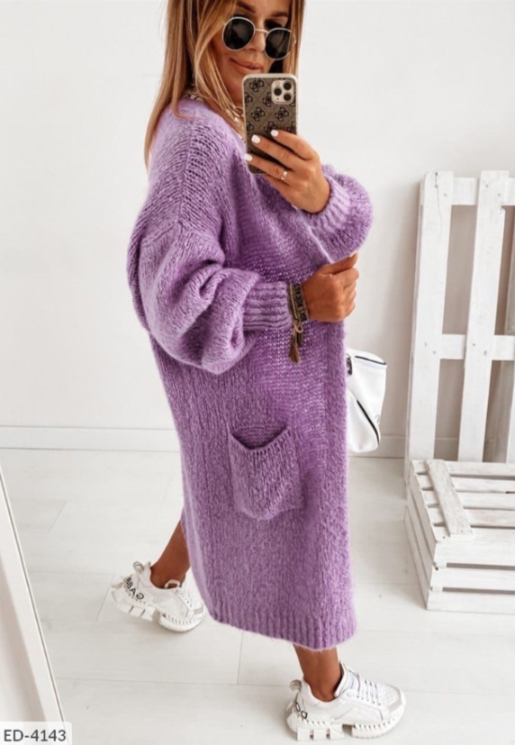 Lange DamenCardigan Mit Taschen - IdealeKleiden
