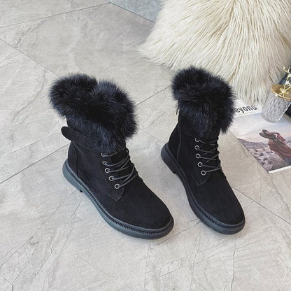 Bottes d'hiver chaudes doublées pour femmes