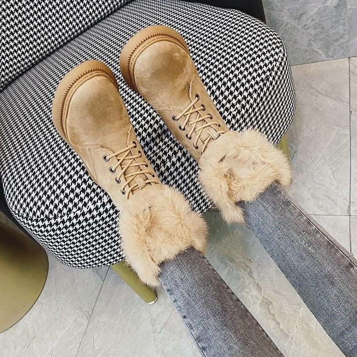 Bottes d'hiver chaudes doublées pour femmes