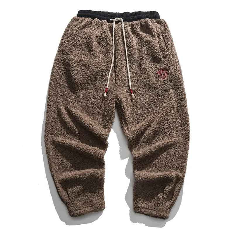 Pantalon de jogging doux en polaire pour hommes