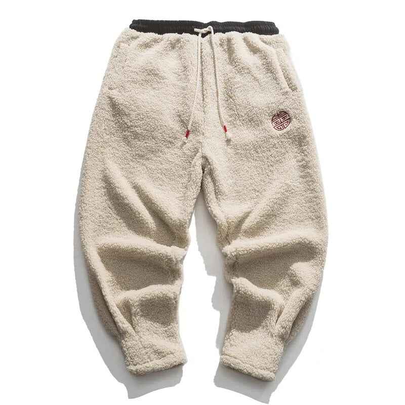Pantalon de jogging doux en polaire pour hommes