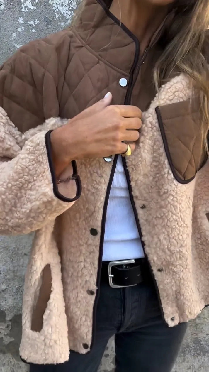 Eleganter Lammwollmantel Stehkragen Oversized - IdealeKleiden